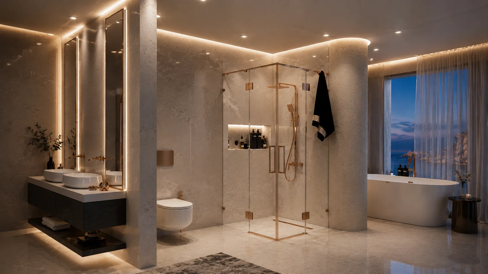 LONA ultra lüks duşakabin mimari banyo