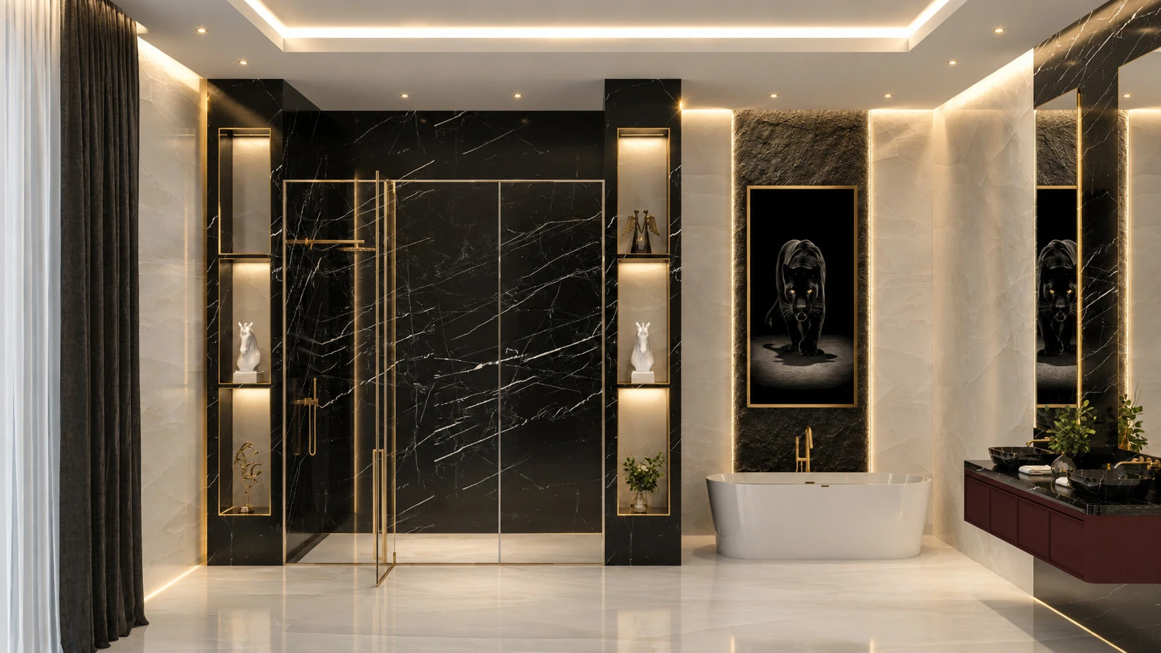 GLORIA Gold Luxury Shower Cabin